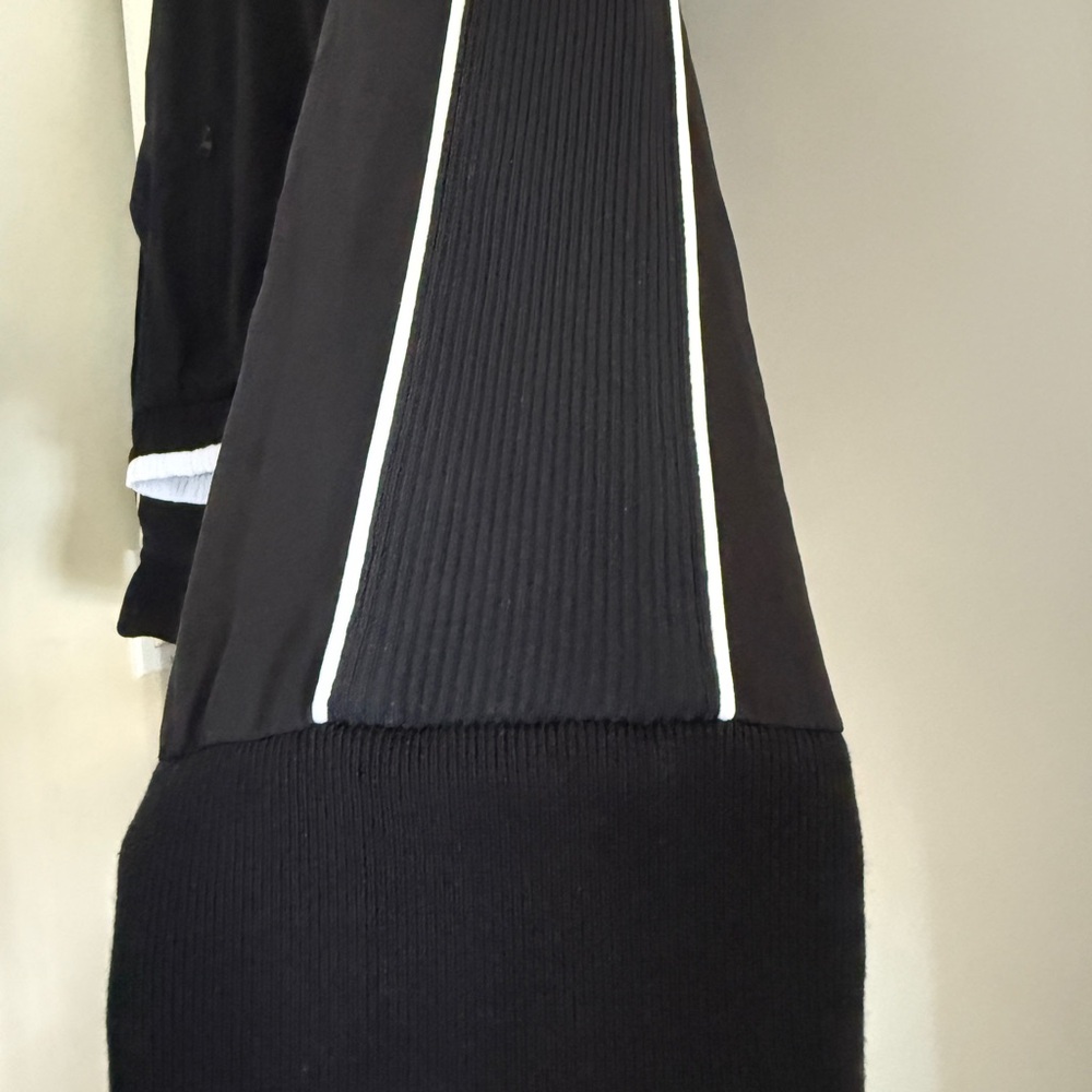 Athleta Black Track Suit with White Stripes medium petite - Picture 3 of 11